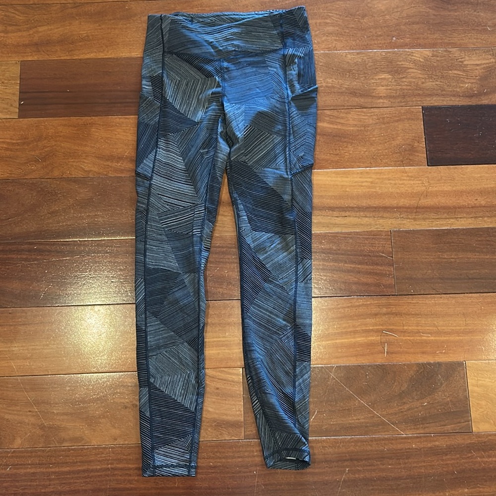 lululemon athletica Black and Blue Geometric Print Leggings